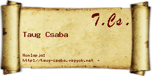 Taug Csaba névjegykártya